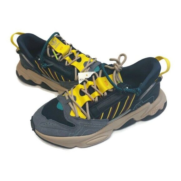 Adidas Ozweego Zip Marathon Running Shoes Sneakers H67663 Legend Ink Yellow Sz 5 - Picture 4 of 8